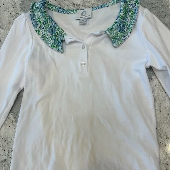 The Proper Peony Blue Aster Floral Collared Top and Smocked Skirt Set Size 7 - Picture 5 of 10